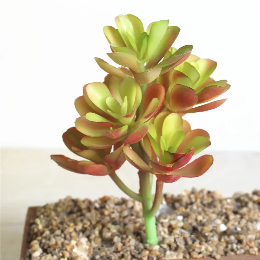 4.5x18cm 7 Heads Lotus Flower Heads PVC Artificial Green Succulent Plants Home Garden Decoration Accessories planta artificial