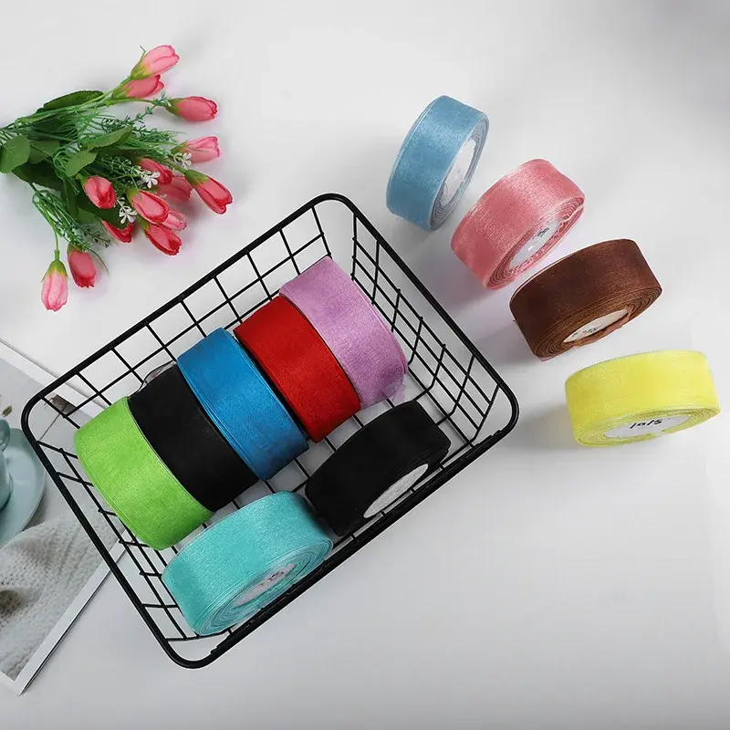12mm 15mm 20mm 25mm 40mm 50mm White Transparent Organza Ribbons DIY Crafts Fabric Christmas Wedding Birthday Party Decoration
