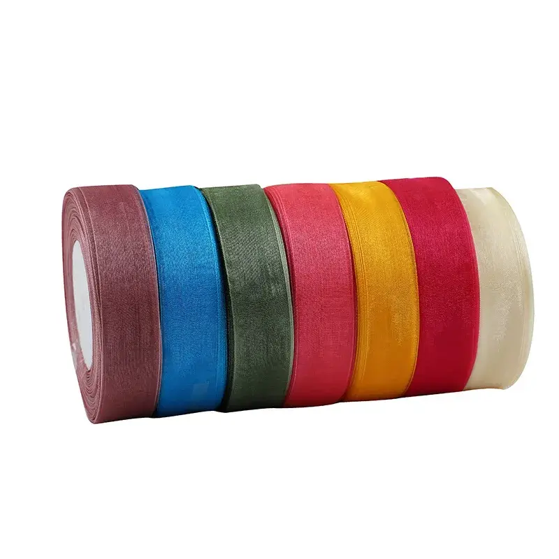 12mm 15mm 20mm 25mm 40mm 50mm White Transparent Organza Ribbons DIY Crafts Fabric Christmas Wedding Birthday Party Decoration