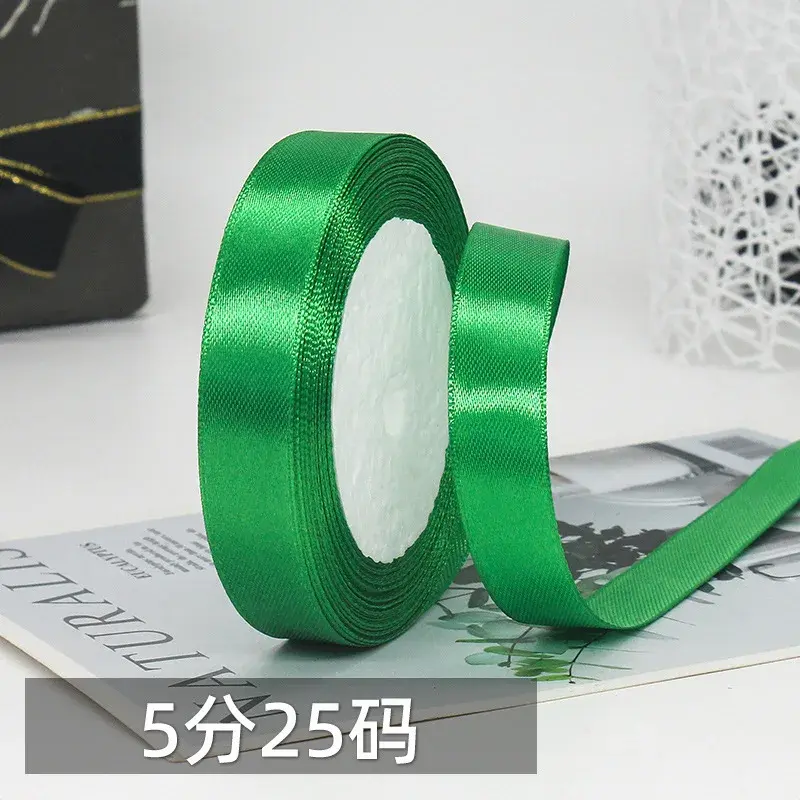Green Satin Ribbons 1cm 1.5cm 2cm 2.5cm 4cm 5cm DIY Crafts Handmade Wedding Birthday Party Gift Wrapping Tape