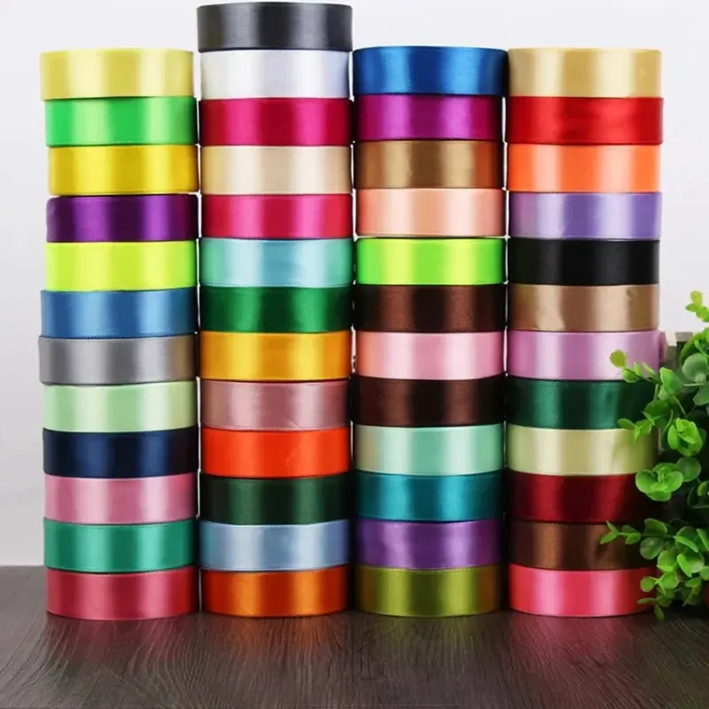 25 Yards 22 Meters 25mm 1" Satin Ribbon Christmas Party Wedding Decoration Team Bride Gift Wrapping Packaging Silk fitas ruban