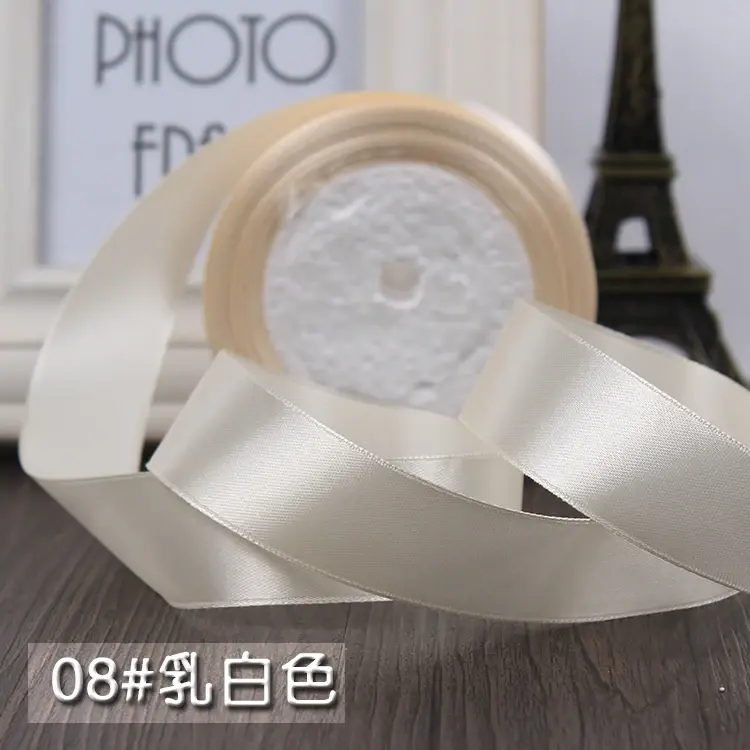 25 Yards 22 Meters 25mm 1" Satin Ribbon Christmas Party Wedding Decoration Team Bride Gift Wrapping Packaging Silk fitas ruban
