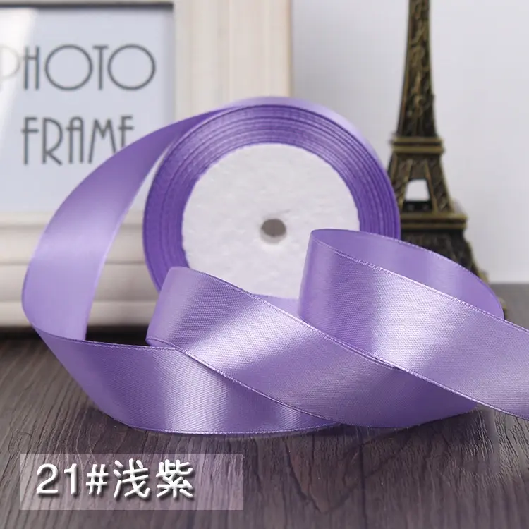 25 Yards 22 Meters 25mm 1" Satin Ribbon Christmas Party Wedding Decoration Team Bride Gift Wrapping Packaging Silk fitas ruban