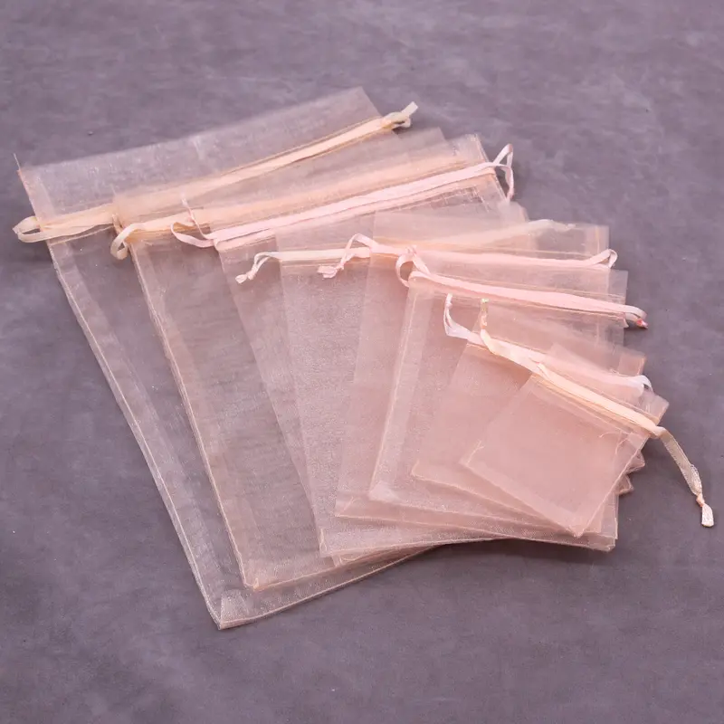 50pcs Chiffon Organza Bags 20x30 25x35 30x40 35x50cm Wedding Birthday Party Candy Chocolate Bags Christmas Gift Box Packing Bags