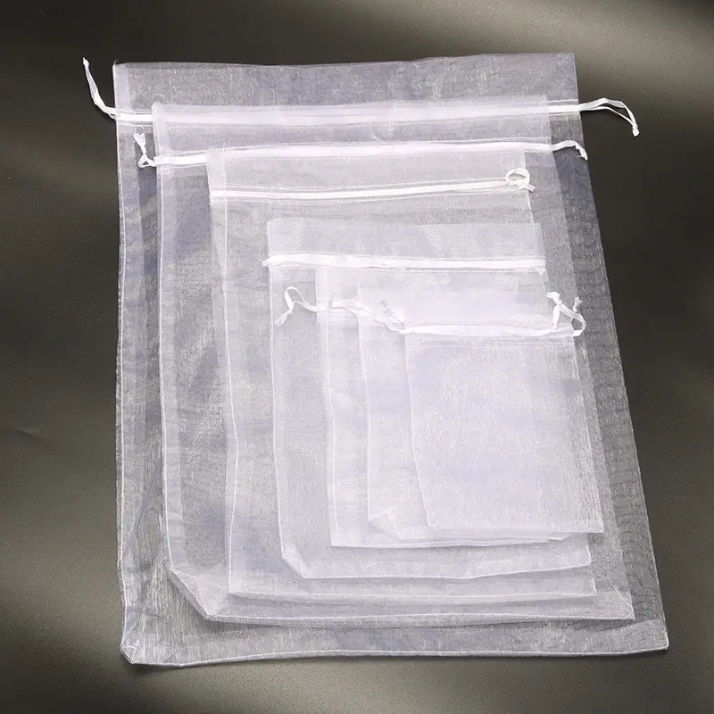 50pcs Chiffon Organza Bags 20x30 25x35 30x40 35x50cm Wedding Birthday Party Candy Chocolate Bags Christmas Gift Box Packing Bags