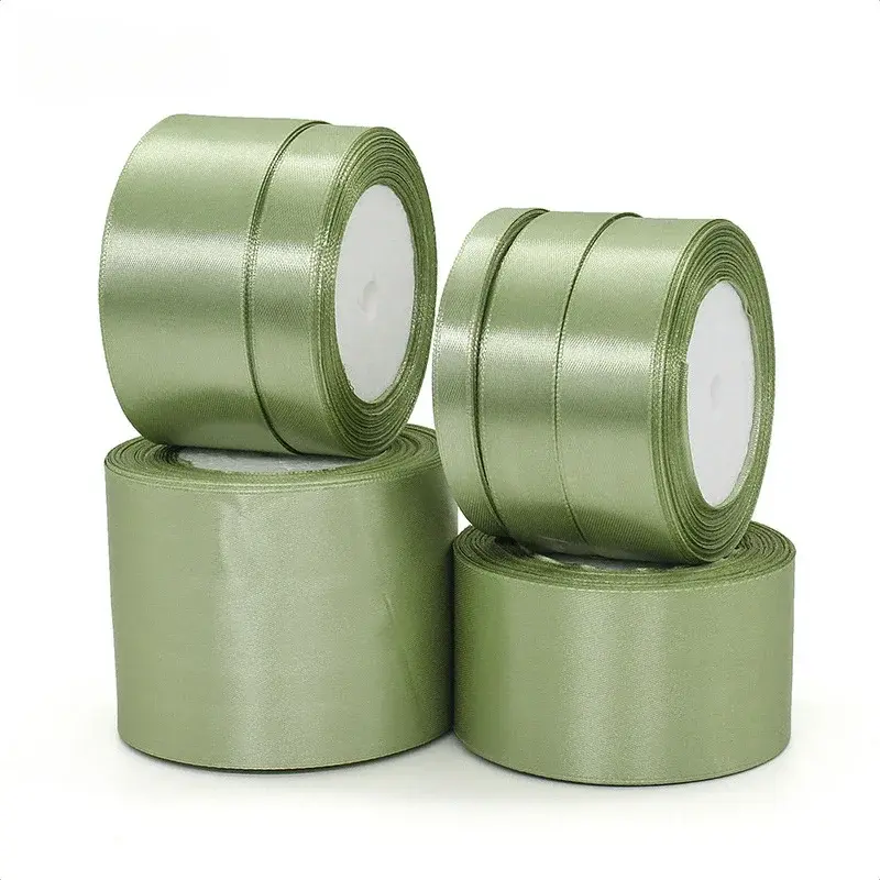 Grass Green Halloween Satin Ribbons 22meters for Wedding Christmas Home Decorate Handmade Gift Wrapping Supplies Craft Supplies
