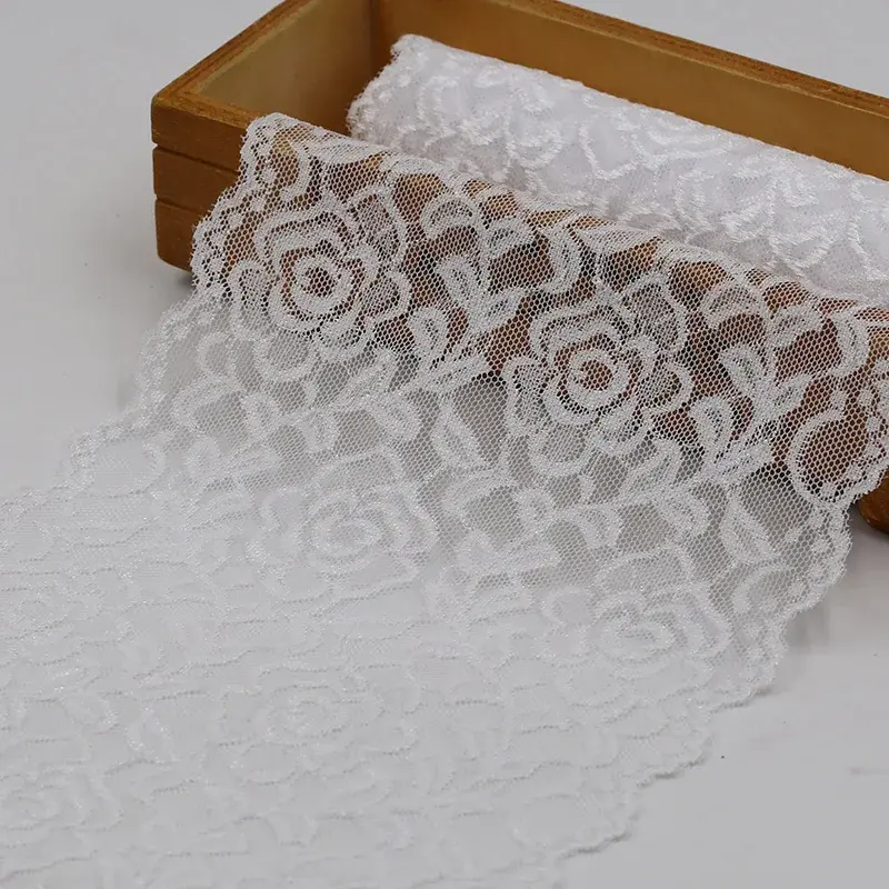 One Meter Hollow Out Floral Embroidered Elastic Lace Ribbon DIY Apparel Sewing Fabric Handmade Crafts Material Spandex Lace Tape