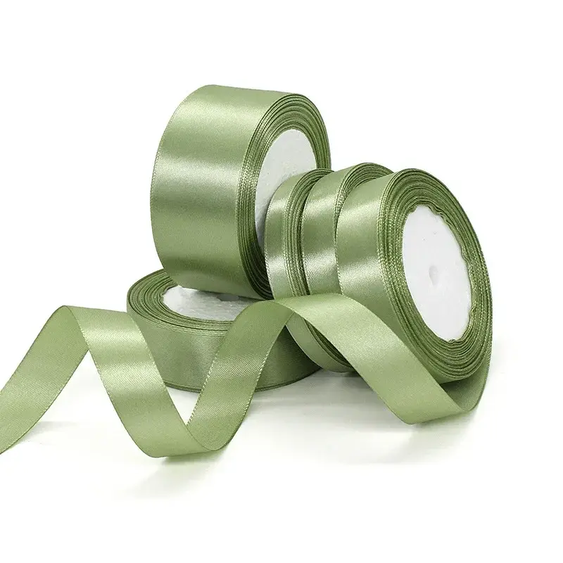 Grass Green Halloween Satin Ribbons 22meters for Wedding Christmas Home Decorate Handmade Gift Wrapping Supplies Craft Supplies