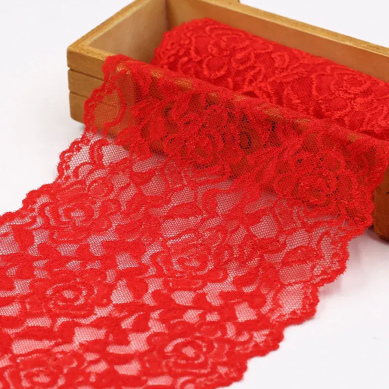One Meter Hollow Out Floral Embroidered Elastic Lace Ribbon DIY Apparel Sewing Fabric Handmade Crafts Material Spandex Lace Tape