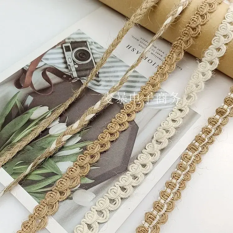 5 Yard/Lot Natural Jute Burlap Hessian Ribbon DIY Handmade Crafts Material