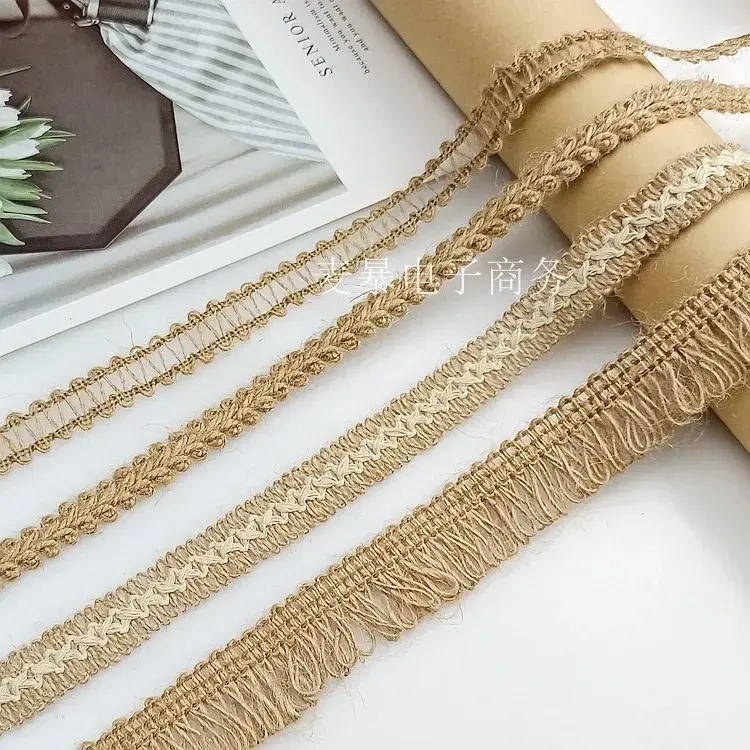 5 Yard/Lot Natural Jute Burlap Hessian Ribbon DIY Handmade Crafts Material