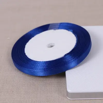 6/10/15/20/25/38/50mm 25yards/roll Royal blue Silk Satin Ribbon Wedding Party Decoration Handmade Invitation Card Gift Packing
