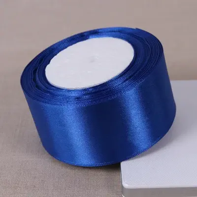 6/10/15/20/25/38/50mm 25yards/roll Royal blue Silk Satin Ribbon Wedding Party Decoration Handmade Invitation Card Gift Packing