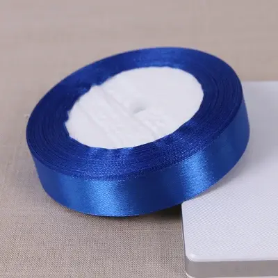 6/10/15/20/25/38/50mm 25yards/roll Royal blue Silk Satin Ribbon Wedding Party Decoration Handmade Invitation Card Gift Packing