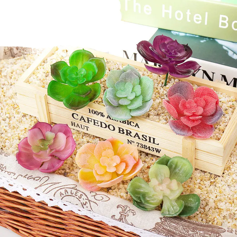 Home Garden Living Room Bathroom Decoration Mini Artificial Succulents Plants Bonsai Wedding DIY Flower Arrangement Accessories