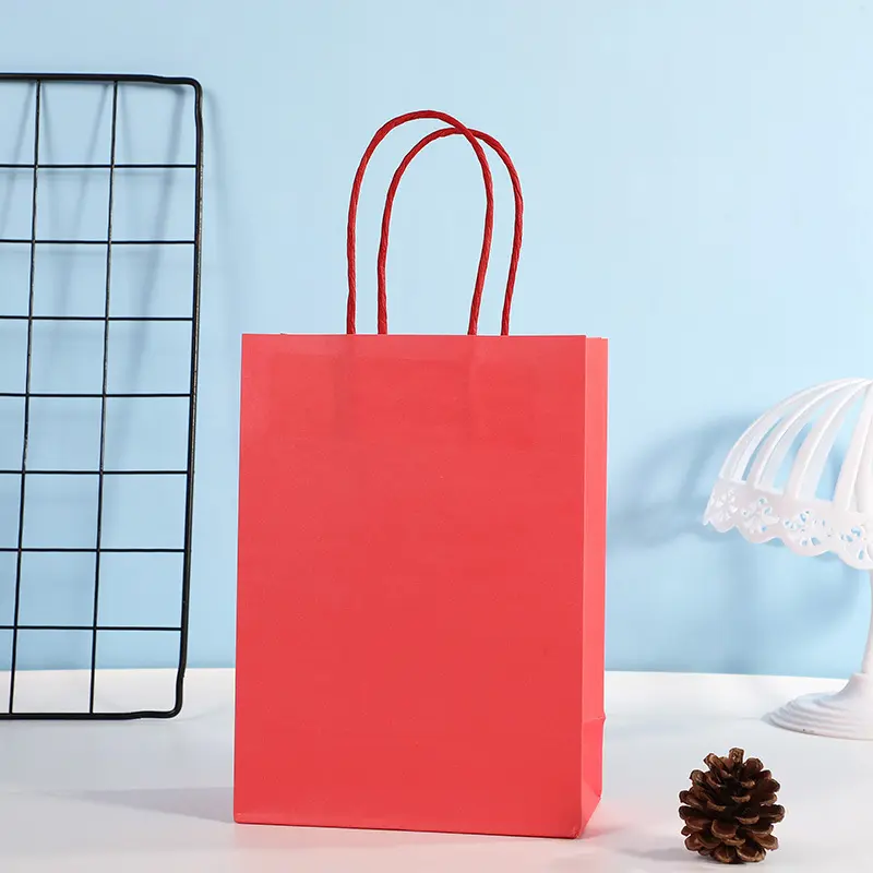 10piece Kraft Paper Gift Bags Candy Colorful Packaging Craft Gifts Wedding Party Decoration Bags White Red Blue Black Pink Navy