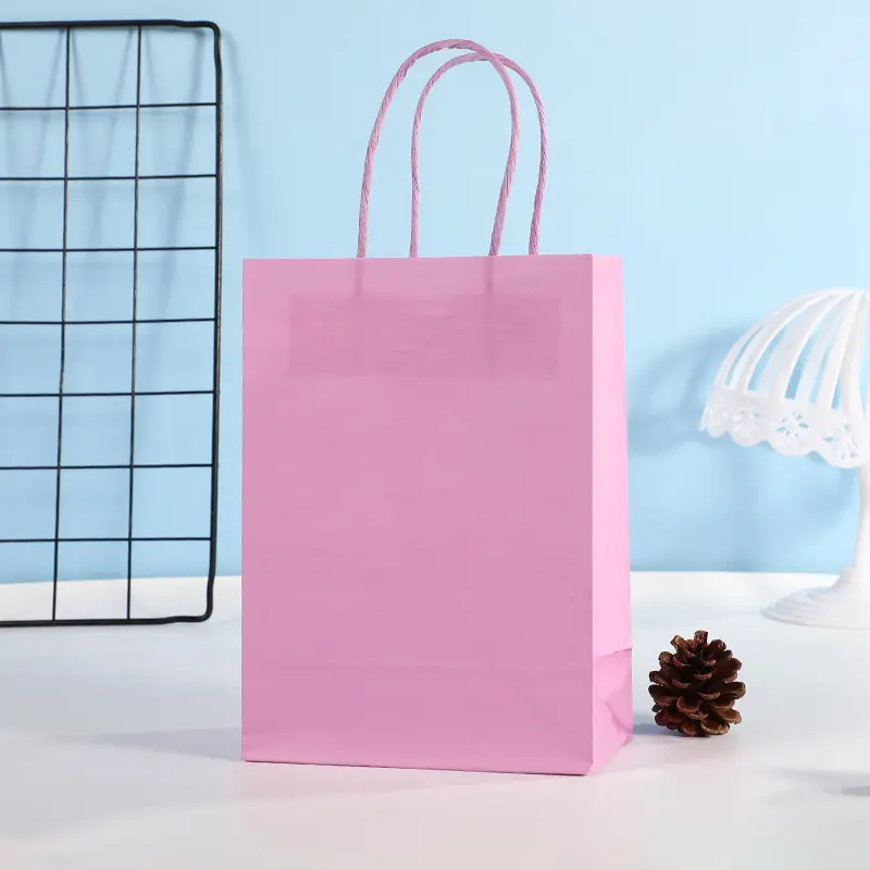10piece Kraft Paper Gift Bags Candy Colorful Packaging Craft Gifts Wedding Party Decoration Bags White Red Blue Black Pink Navy