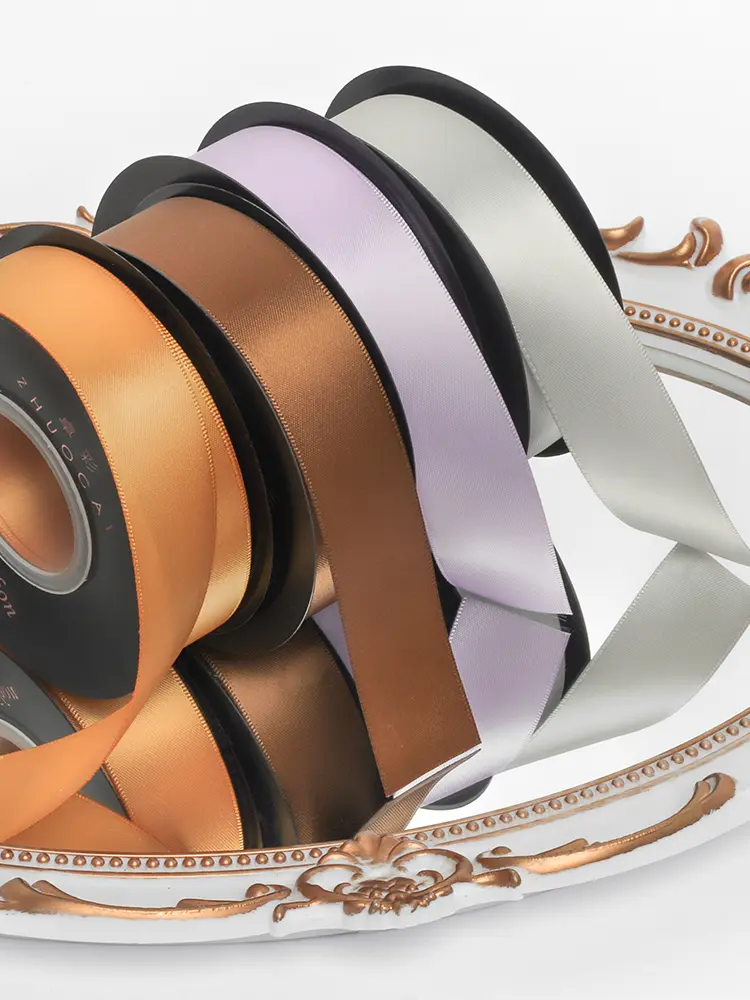 2.5cm Double-sided Polyester Satin Ribbon Length 18m Handmade DIY Wedding Party Wrapping Material Ribbon Hair Accessories