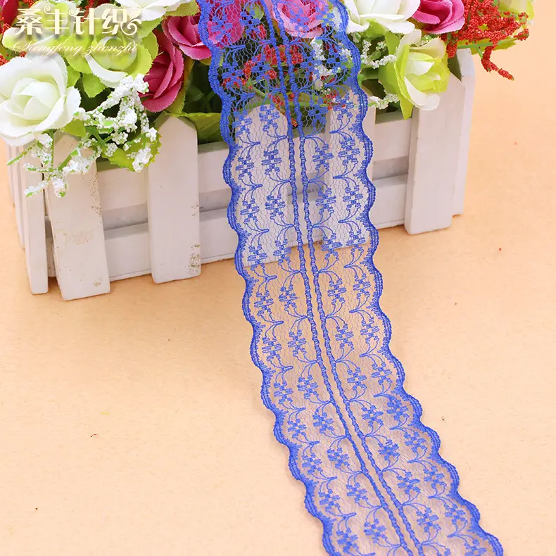 High quality 10 yards Lace Ribbon Tape Width 45mm Trim Fabric DIY Embroidered Net Cord For Sewing Decoration african lace fabric