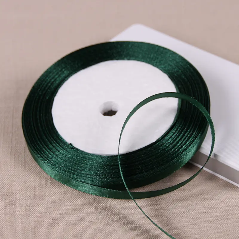 6mm 10mm 15mm 20mm 25mm 40mm 50mm Dark Green Satin Ribbons DIY Crafts Supplies Wedding Decoration Gift Wrapping Green Ribbons