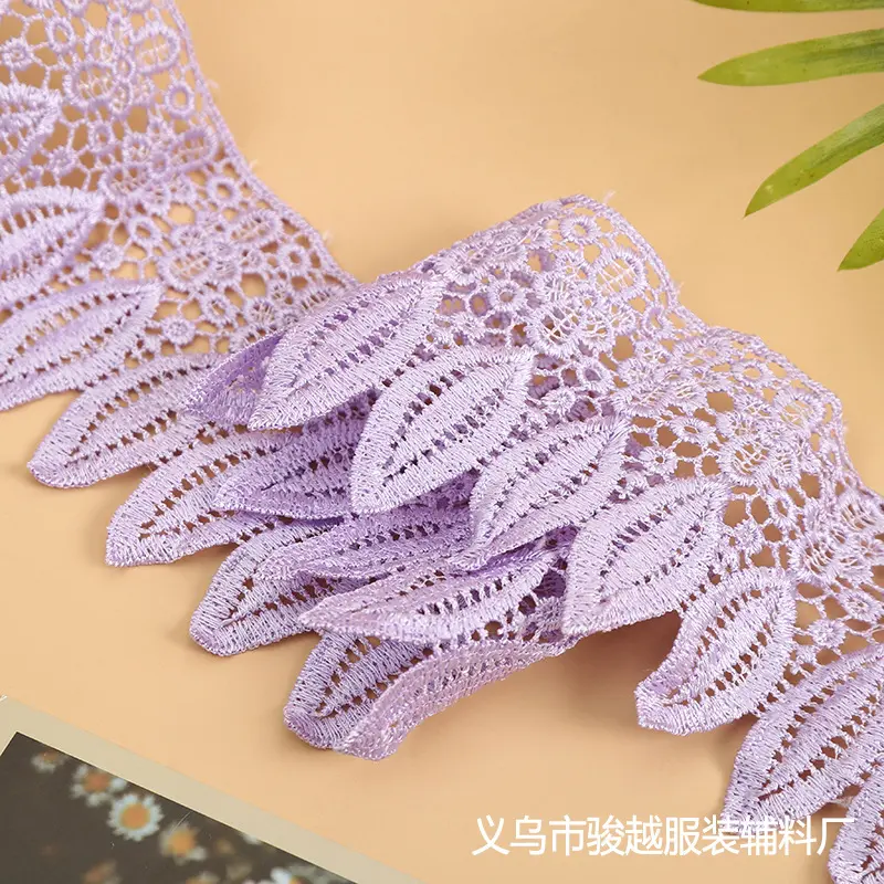 1Meter Hollow Leaf Floral Embroidery Water Soluble Lace Ribbon DIY Apparel Sewing Fabric Handmade Curtain Home Textile Decor