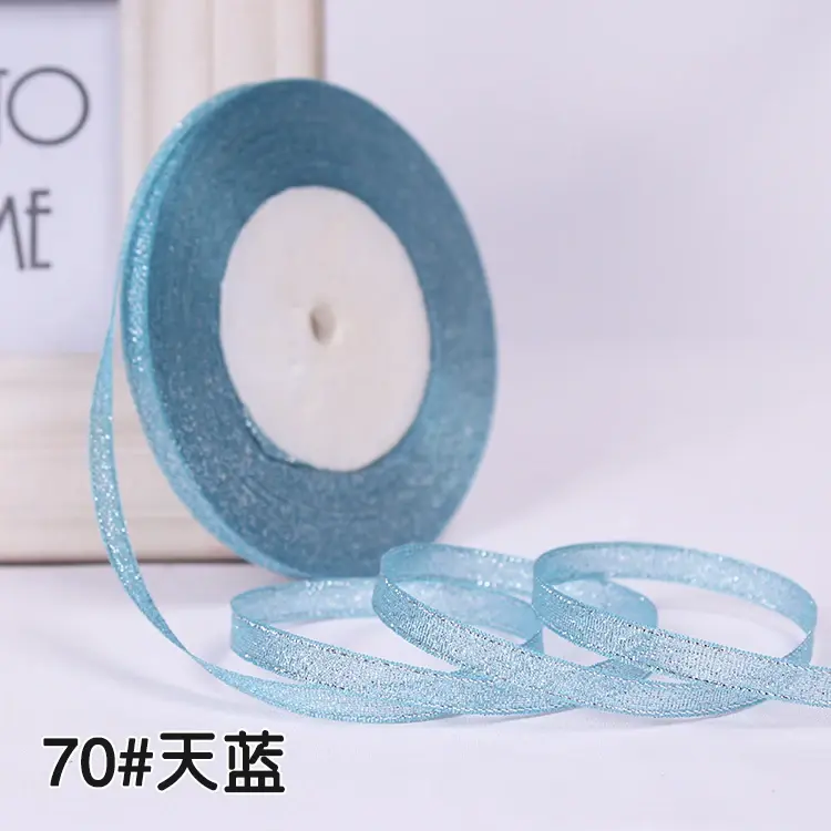 25 yards 6mm Glitter Ribbon Christmas Party Wedding Decoration Gift Wrapping Packaging Ribbons DIY Crafts Handmade Bow Fabric