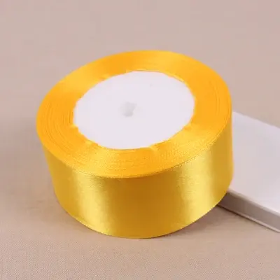 6/10/15/20/25/38/50mm 25yards/roll Gold Yellow Silk Satin Ribbon Wedding Party Decoration Handmade Invitation Card Gift Packing