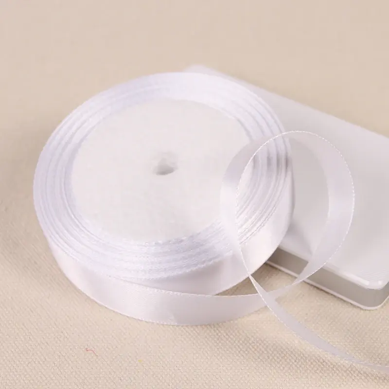 6mm 10mm 15mm 20mm 25mm 40mm 50mm White Single Face Satin Ribbons DIY Handmade Crafts Supplies Wedding Decoration Gift Wrapping