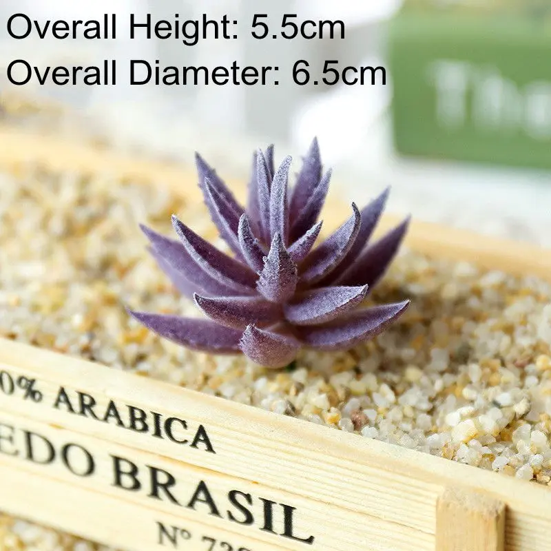 Height=5.5cm Diameter=6.5cm Mini Aloe Artificial Succulents Plants Decktop Bonsai Green Pink White Purple Blue Plastic Plants