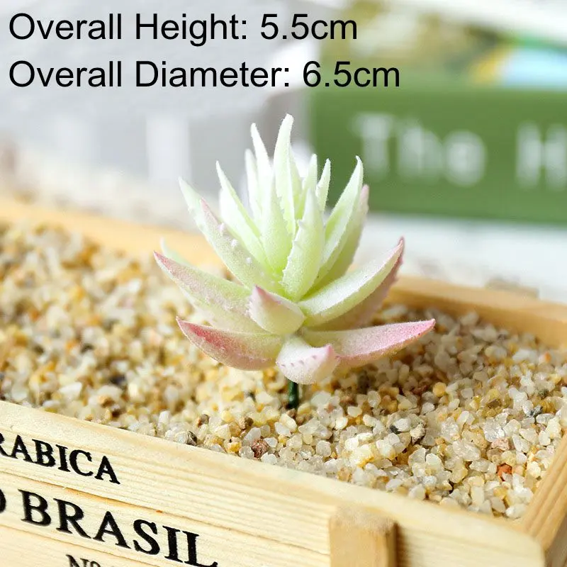 Height=5.5cm Diameter=6.5cm Mini Aloe Artificial Succulents Plants Decktop Bonsai Green Pink White Purple Blue Plastic Plants