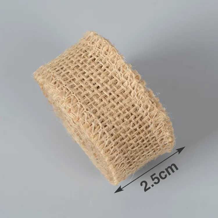 2Meters/Roll Jute Burlap Ribbon Tape Natural Hemp Ribbon DIY Bag Material Wedding Party Decoration Crafts Supplies Gift Wrapping