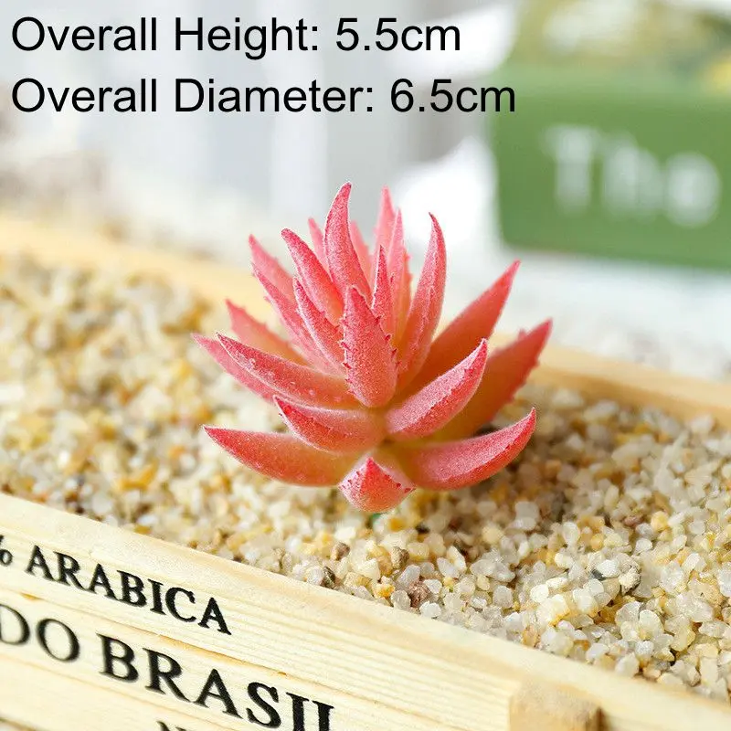 Height=5.5cm Diameter=6.5cm Mini Aloe Artificial Succulents Plants Decktop Bonsai Green Pink White Purple Blue Plastic Plants