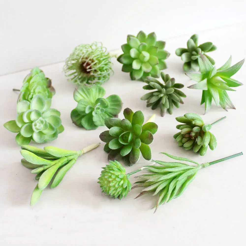 Christmas Halloween Home Garden Decoration Artificial Succulents Plants Lotus Aloe Flower Arrangement Accessories Fake Plants