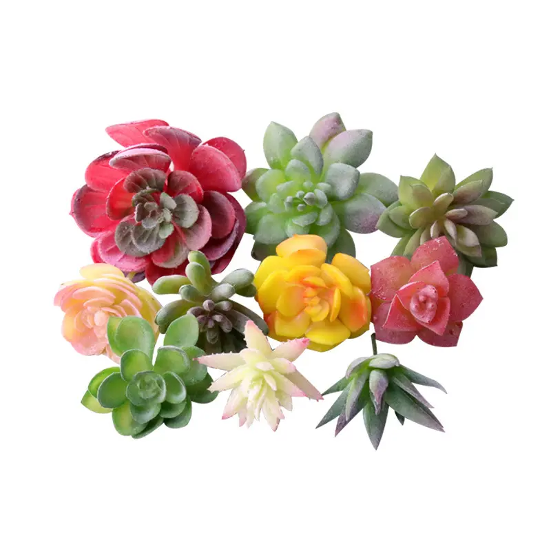 Various Tropical Artificial Succulent Plants Lotus Landscape Decorative Flower Mini Green Fake Plants Home Garden Decoration