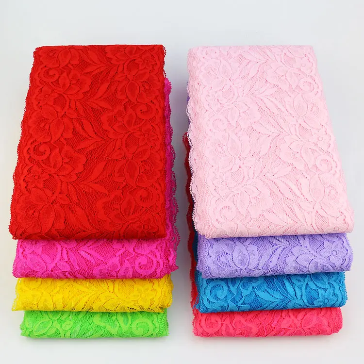 15cm Soft Elastic Floral Pattern Lace Ribbon DIY Crafts Supplies Lace Tape Dress Clothing Top Bra Decoration White Lace Trimming
