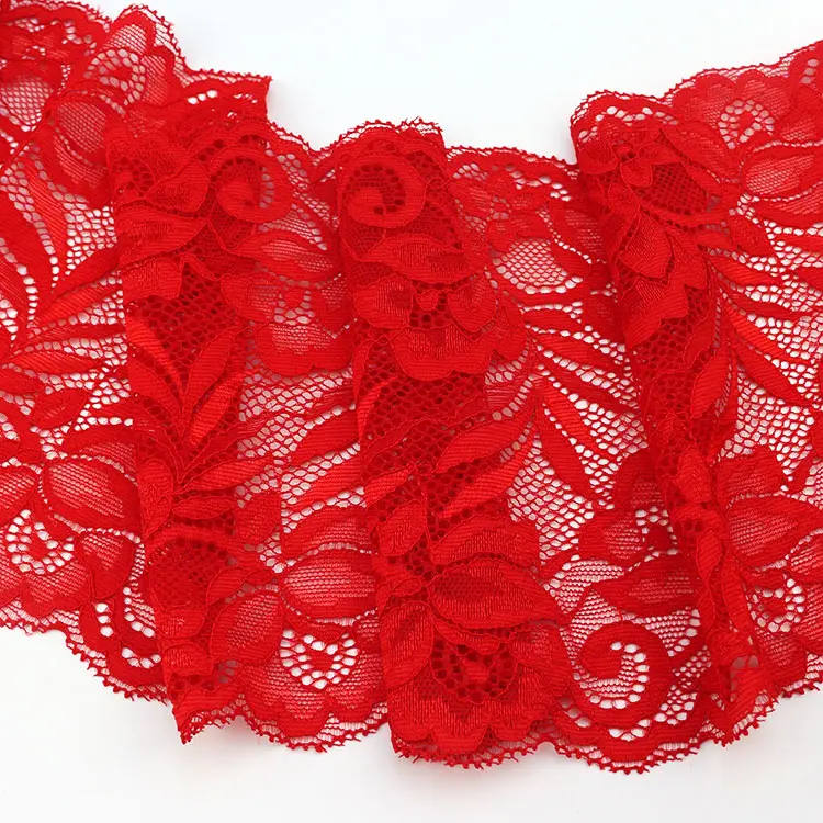 15cm Soft Elastic Floral Pattern Lace Ribbon DIY Crafts Supplies Lace Tape Dress Clothing Top Bra Decoration White Lace Trimming