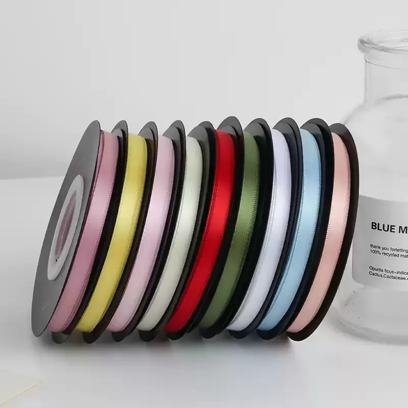 6mm Double Sided Polyester Ribbon 18meters/roll Flowers Gift Wrapping Ribbon DIY Apparel Sewing Supplies