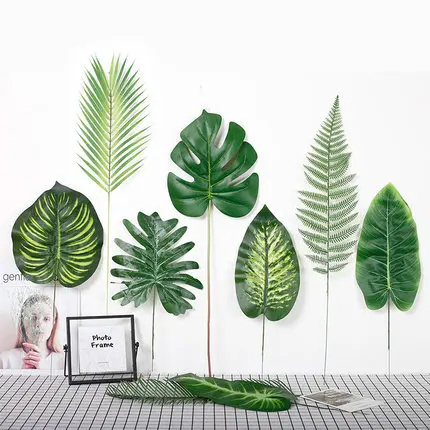 30-70cm Green Artificial Monstera Leaves for Wedding Birthday Party Decoration DIY Plants Wall Flower Arrangement Accessories