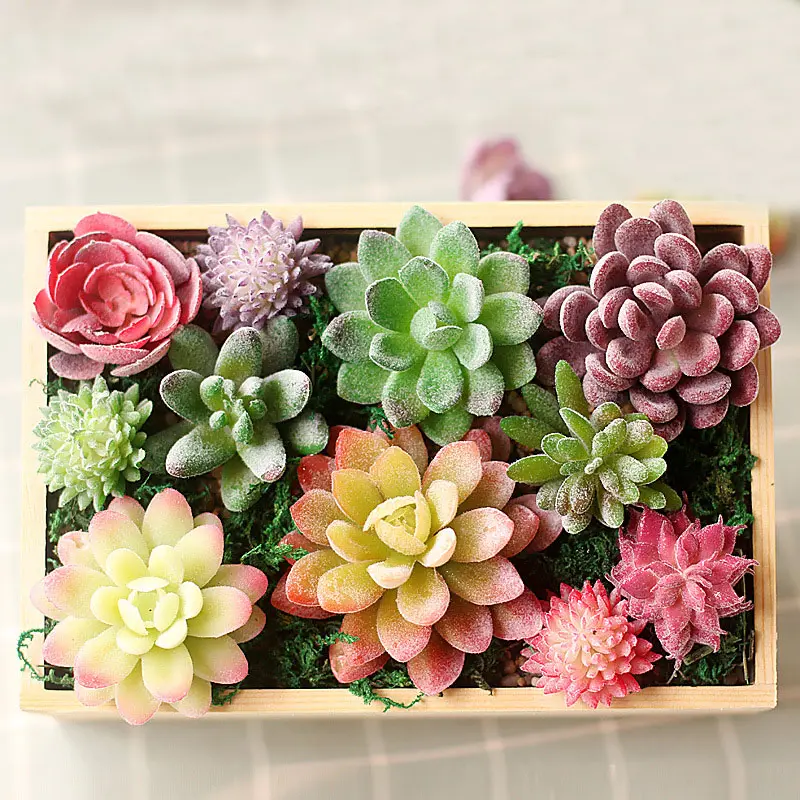 1pcs High Quality Artificial Plants Succulents Lotus Grass Leaves Landscape Simulation Plants Home Office Fake Flower Decoration