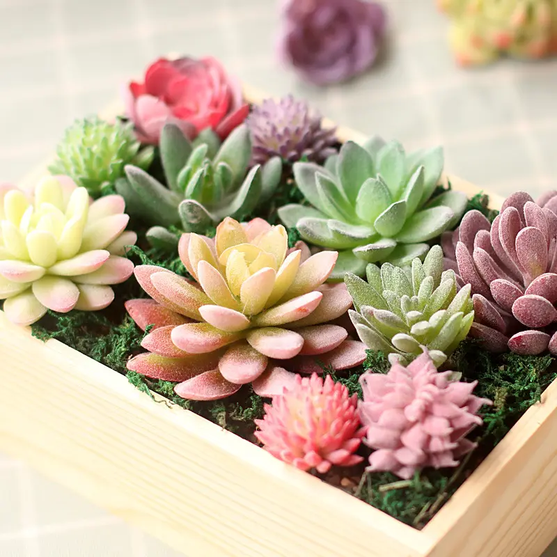 1pcs High Quality Artificial Plants Succulents Lotus Grass Leaves Landscape Simulation Plants Home Office Fake Flower Decoration