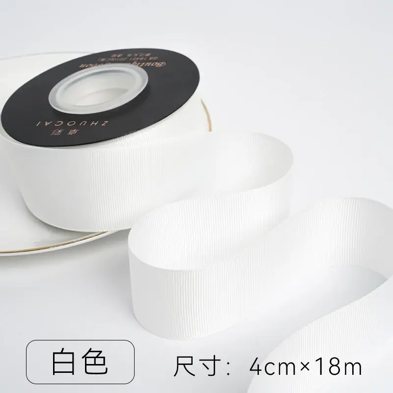 4cm 18metres/roll Double Sided Grosgrain Ribbon Wedding Christmas Decoration Bow Handmade Gift Box Packaging Sewing Fabric
