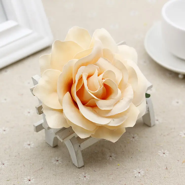 Wholesale 10pcs 10cm Silk Blooming Roses Artificial Flower Heads For Wedding Car Decoration DIY Bridal Wreath Home Garden Decor