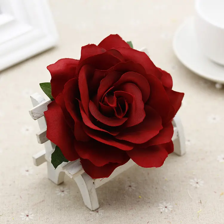 Wholesale 10pcs 10cm Silk Blooming Roses Artificial Flower Heads For Wedding Car Decoration DIY Bridal Wreath Home Garden Decor
