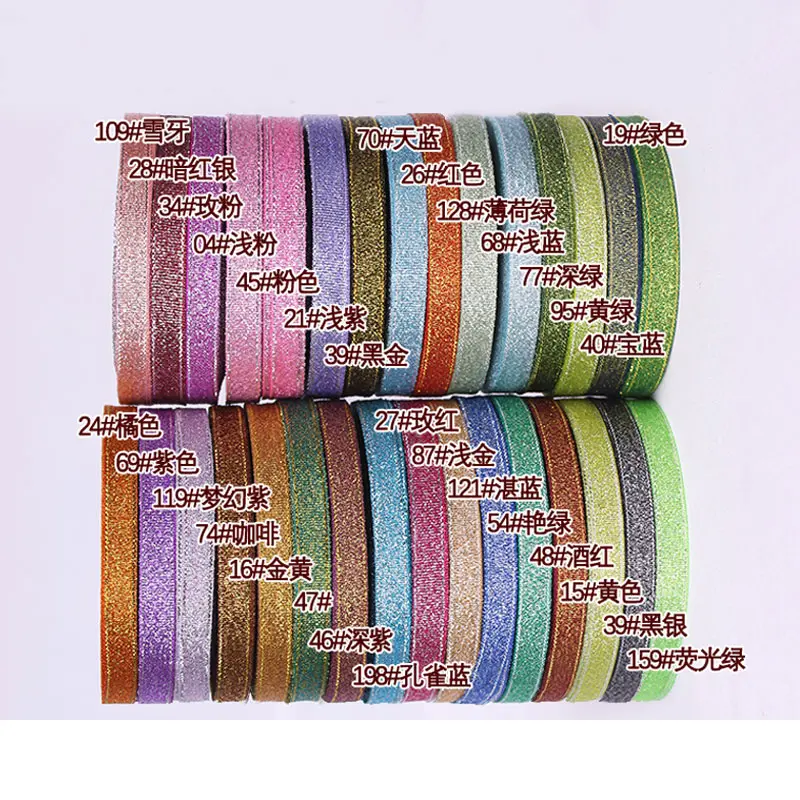 25Yard/Roll 10mm Gold Silver Glitter Ribbon Christmas Halloween Gift Wrapping Wedding Decorative DIY Handmade Crafts Material