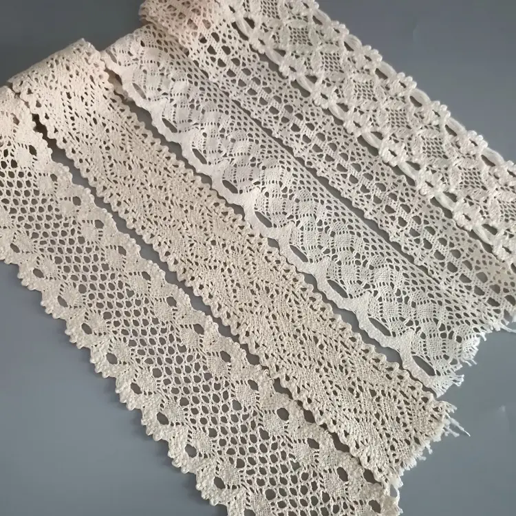 10yards Cotton Lace White Beige Cotton Lace Ribbon DIY Handmade LACE TRIMS Garment Accessories