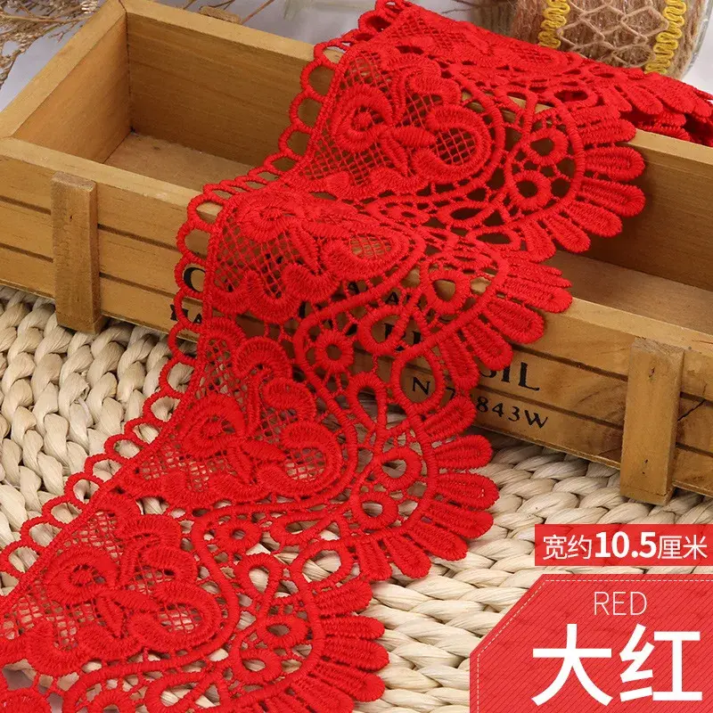 9-10cm Wide Hollow Out Floral Embroidered Water Soluble Lace Ribbon DIY Handmade Crafts Fabric Home Textile Decoration Tape