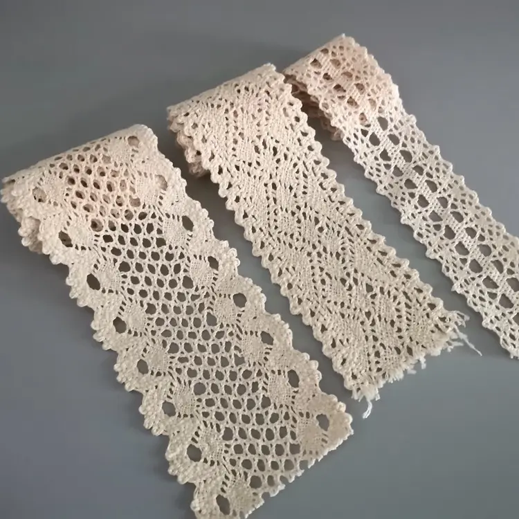 10yards Cotton Lace White Beige Cotton Lace Ribbon DIY Handmade LACE TRIMS Garment Accessories