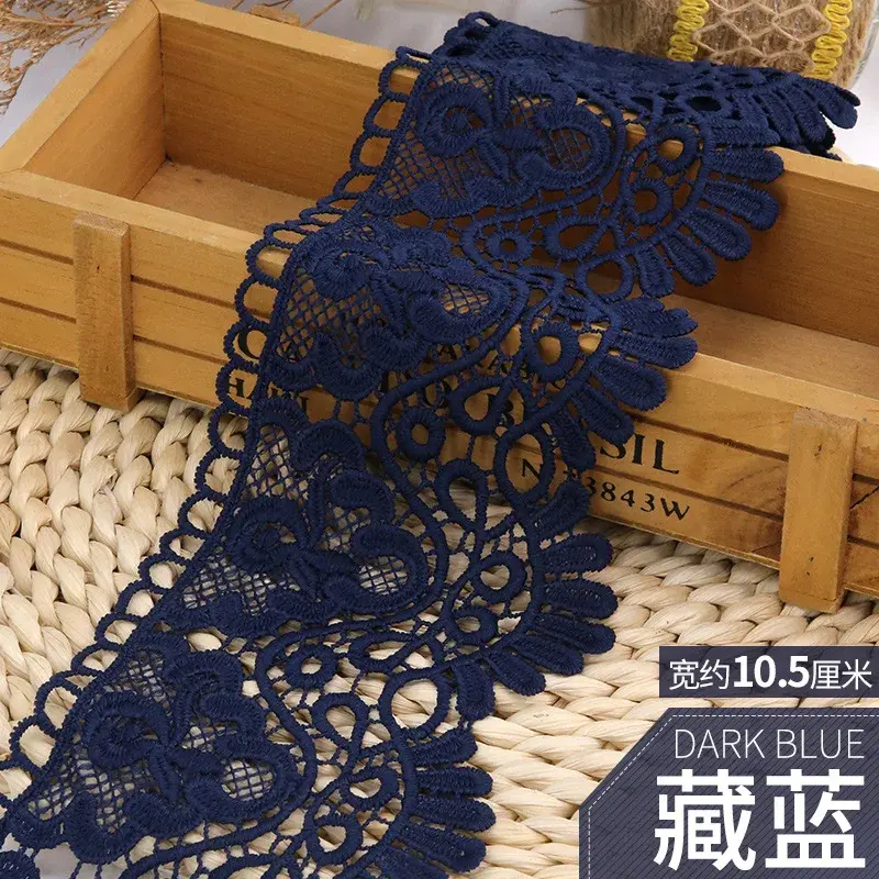 9-10cm Wide Hollow Out Floral Embroidered Water Soluble Lace Ribbon DIY Handmade Crafts Fabric Home Textile Decoration Tape