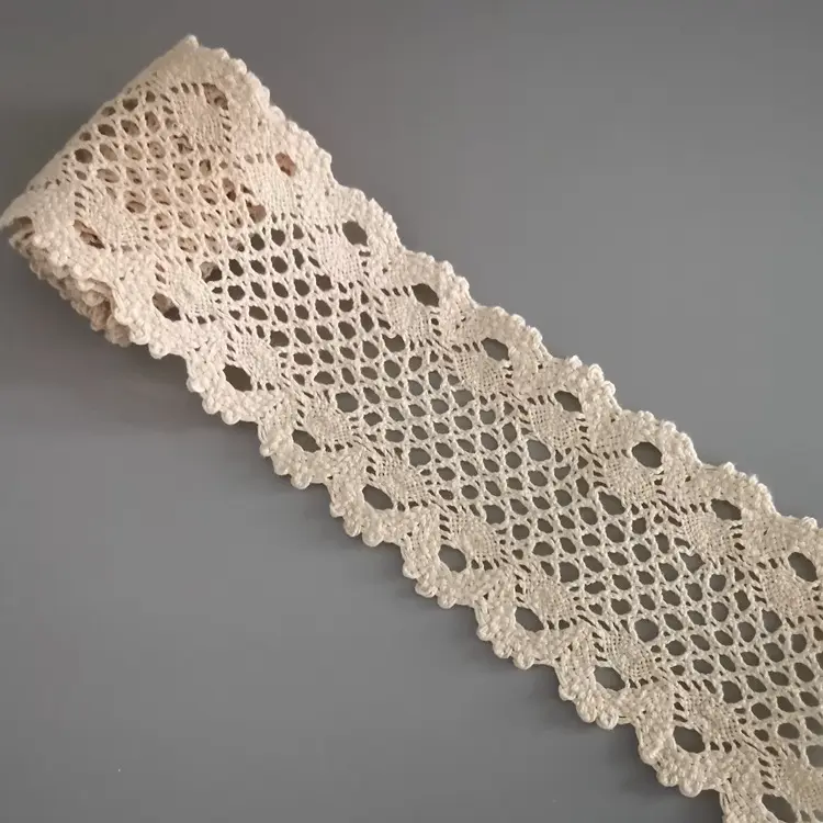 10yards Cotton Lace White Beige Cotton Lace Ribbon DIY Handmade LACE TRIMS Garment Accessories