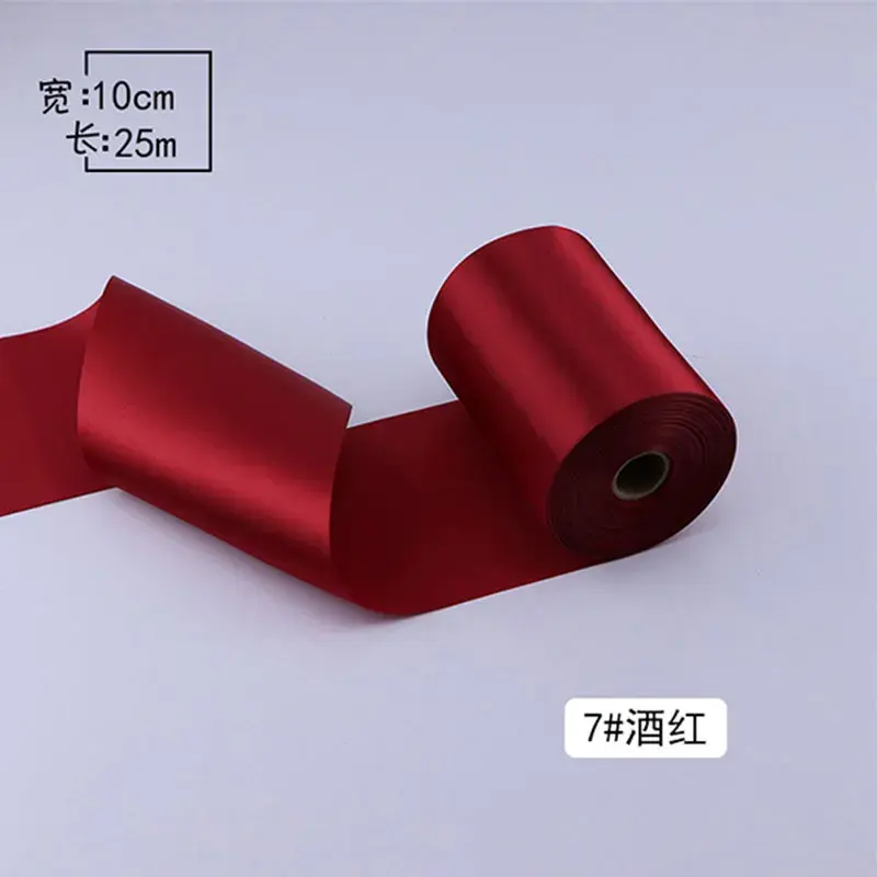8cm/10cm/15cm Wide 25 Meters/Roll Satin Ribbon Wedding Holiday Festival DIY Chair/Car/Party Decoration Handmade Sewing